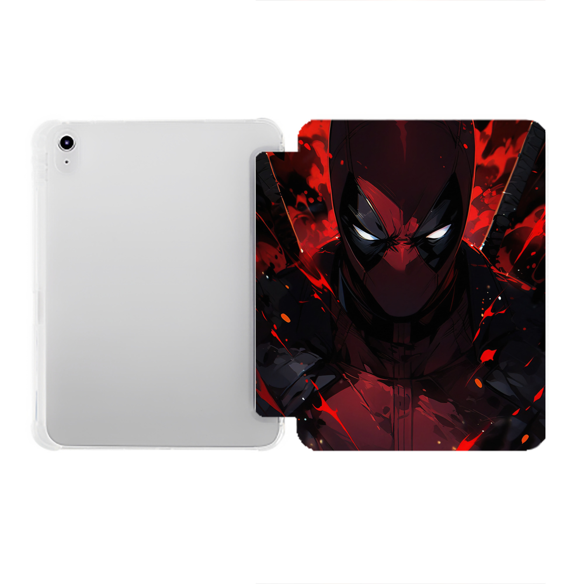 （画像用） Deadpool デッドプール IPad ケース ペン収納付き 三つ折りスタンド PUレザー×シリコン 対応機種9.5/10.5/10.9インチ